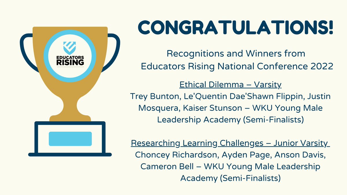 EdRisingKY's tweet photo. Kentucky Educators Rising students competed at the national level last week. We're so proud of all of them, but wanted to take a moment to recognize these students who were semi-finalists or winners and Kentucky students in the Ed Rising Honor Society! https://t.co/xpOINmmNTX
