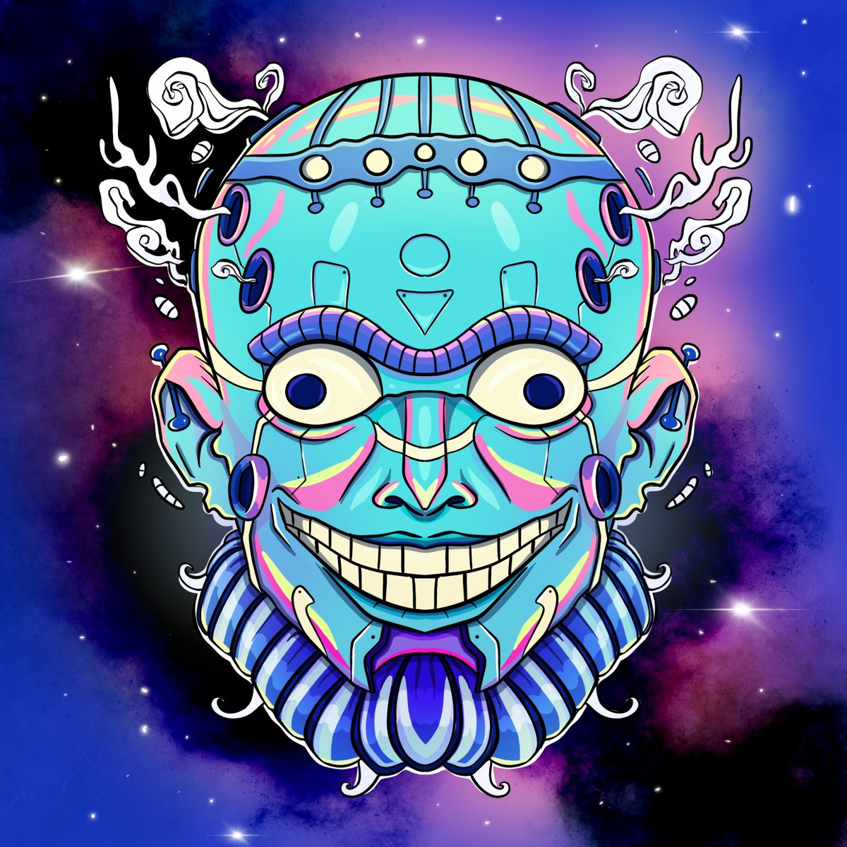 Chaos Mask #99 is ready to lead you to the palaces of the mind🧠☄️👽

Listing in 10 minutes.
singular.app/collectibles/1…
#NFTs #singular #RMRK #ksm #kusama #kusamanfts #NFTCommunity #ChaosMasks