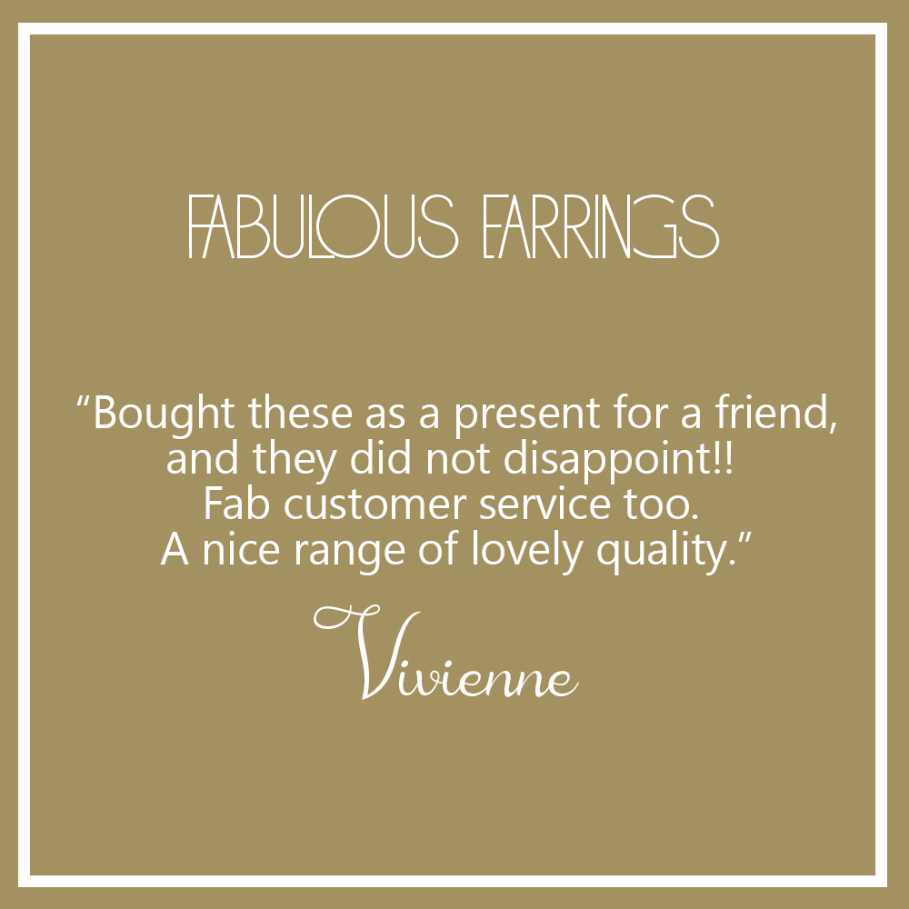 PRODCUT REVIEW 

Thank you Vivienne for taking the time to write these lovely words.
Why not check out our lovely Audrey earring that Vivienne is talking about...

Shop here:zcu.io/eRQJ