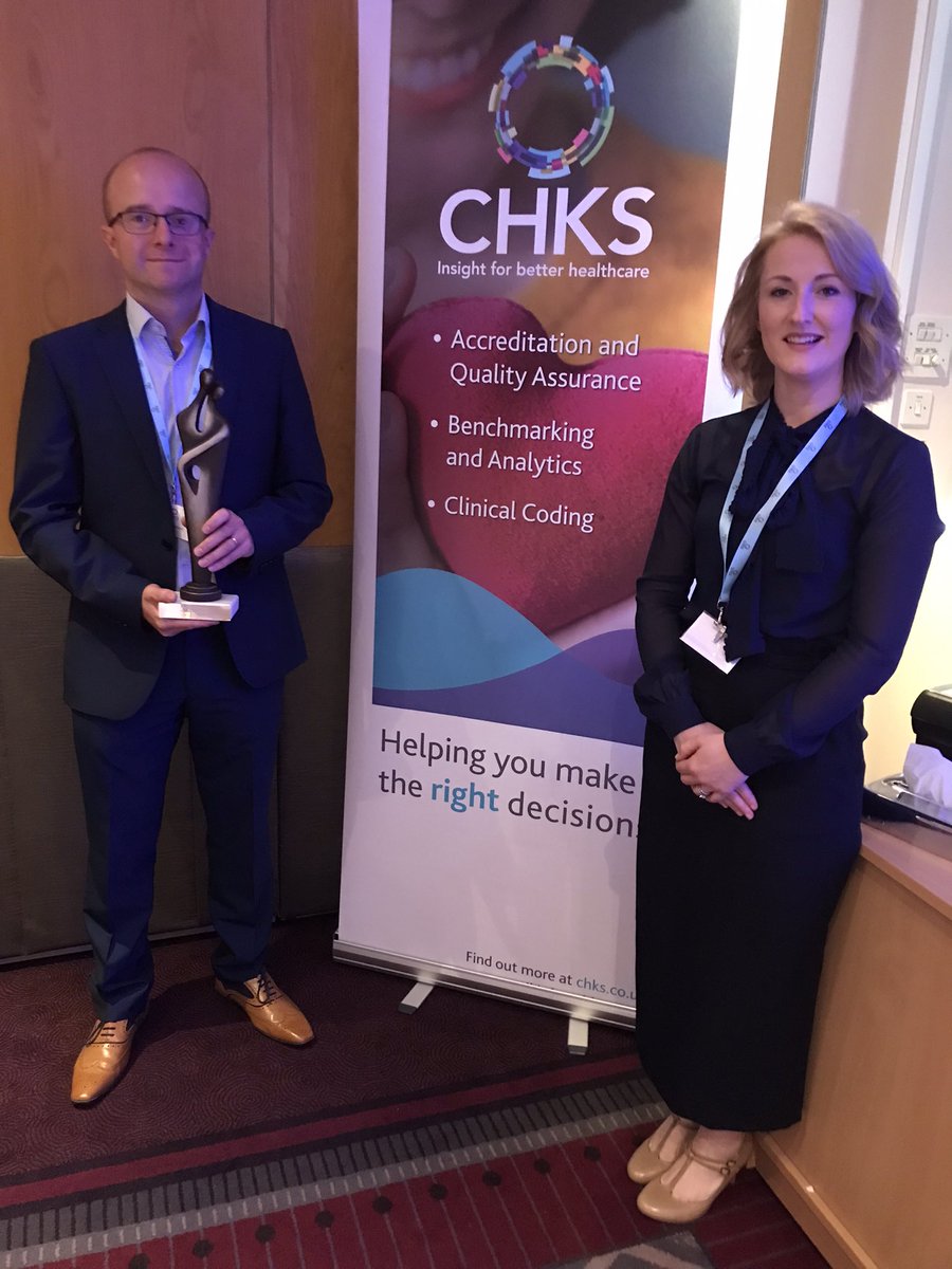 Congratulations to Malcolm Wilkinson Lead Clinical Specialist Radiographer @WesternHSCTrust North West Cancer Centre Altnagelvin Hospital awarded the CHKS Award 2022 for Inspiring Leadership. Pictured with colleague Rebecca Durnin at CHKS Awards event 2022 Birmingham today.