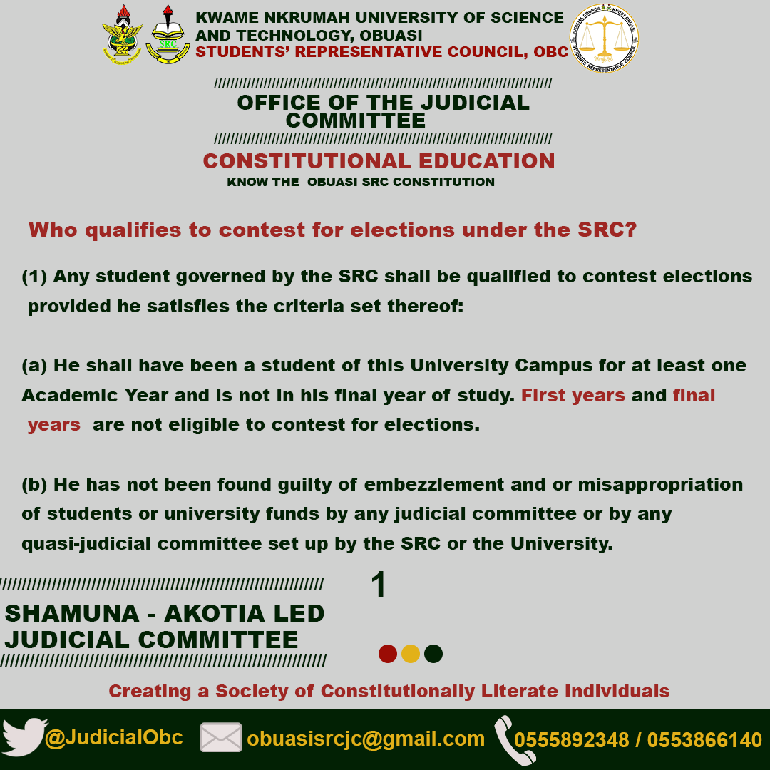 JudicialObc's tweet photo. Who qualifies to contest for elections under the Obuasi SRC? https://t.co/pJqtz1lTFS