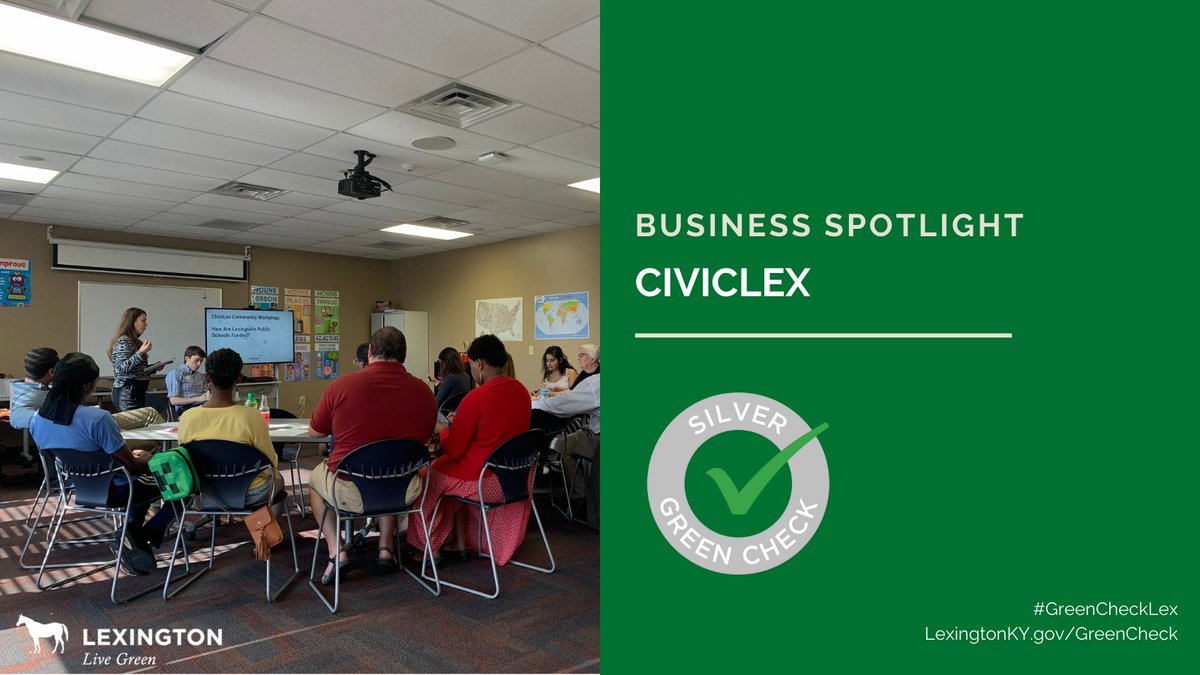 livegreenlex's tweet photo. Enthusiastic thumbs up for @civic_lex! They have been a silver #GreenCheckLex business since 2021. Their green efforts include utilizing power strips to help power down, adopting an electronic waste policy & providing indoor bike storage.π https://t.co/hsHnO2Rkbg https://t.co/ghUSEJXYhn