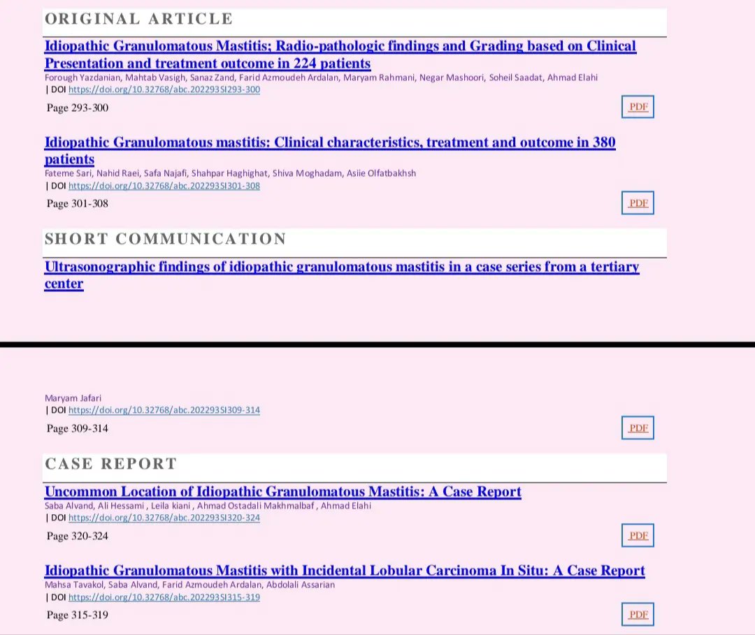 Idiopathic Granulomatous Mastitis Special Issue is Published.
Here is the #table_of_contents 
#IGM #ABC #Archives_of_Breast_Cancer #Idiopathic_granulomatous_Mastitis