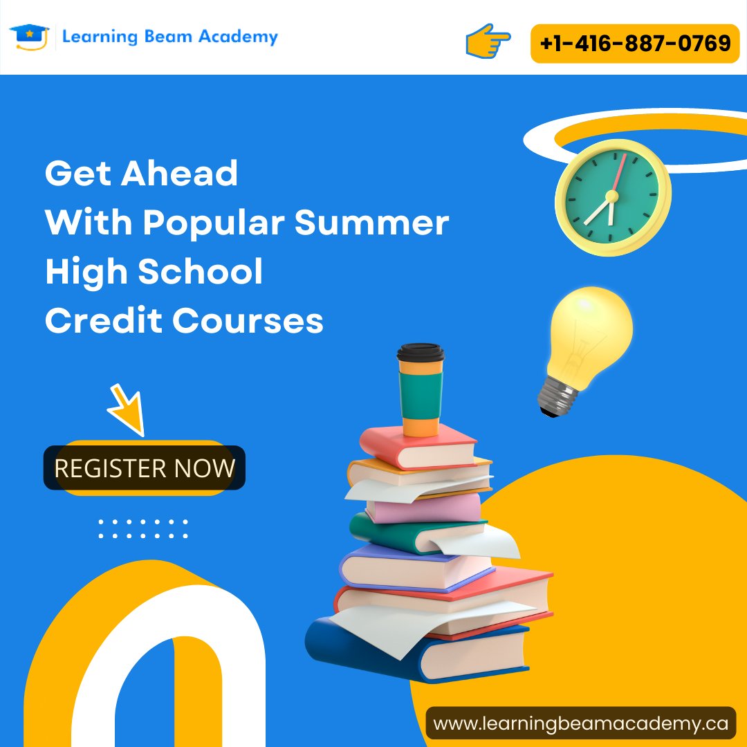 Learning_beam's tweet image. Get Ahead With Popular Summer High School #CreditCourses
Learning Beam Academy is an #OnlineHighSchool with the authority to grant credits toward the Ontario Secondary School Diploma.
Register Now: learningbeamacademy.ca
#Ontarioschool #onlineclasses #onlinecourses