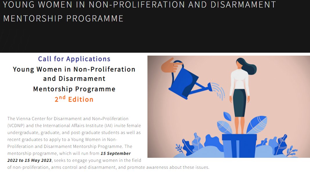 EU_NonProlif's tweet photo. #YWNPD Applications are open until Friday 8⃣ July to be part of the Young Women in Non-Proliferation and Disarmament Mentorship Programme – 2⃣nd Edition❗️
@IAIonline @VCDNP 
➡️Check out the application process following this link: https://t.co/9KiCngqMKH https://t.co/VqO90zDGX5