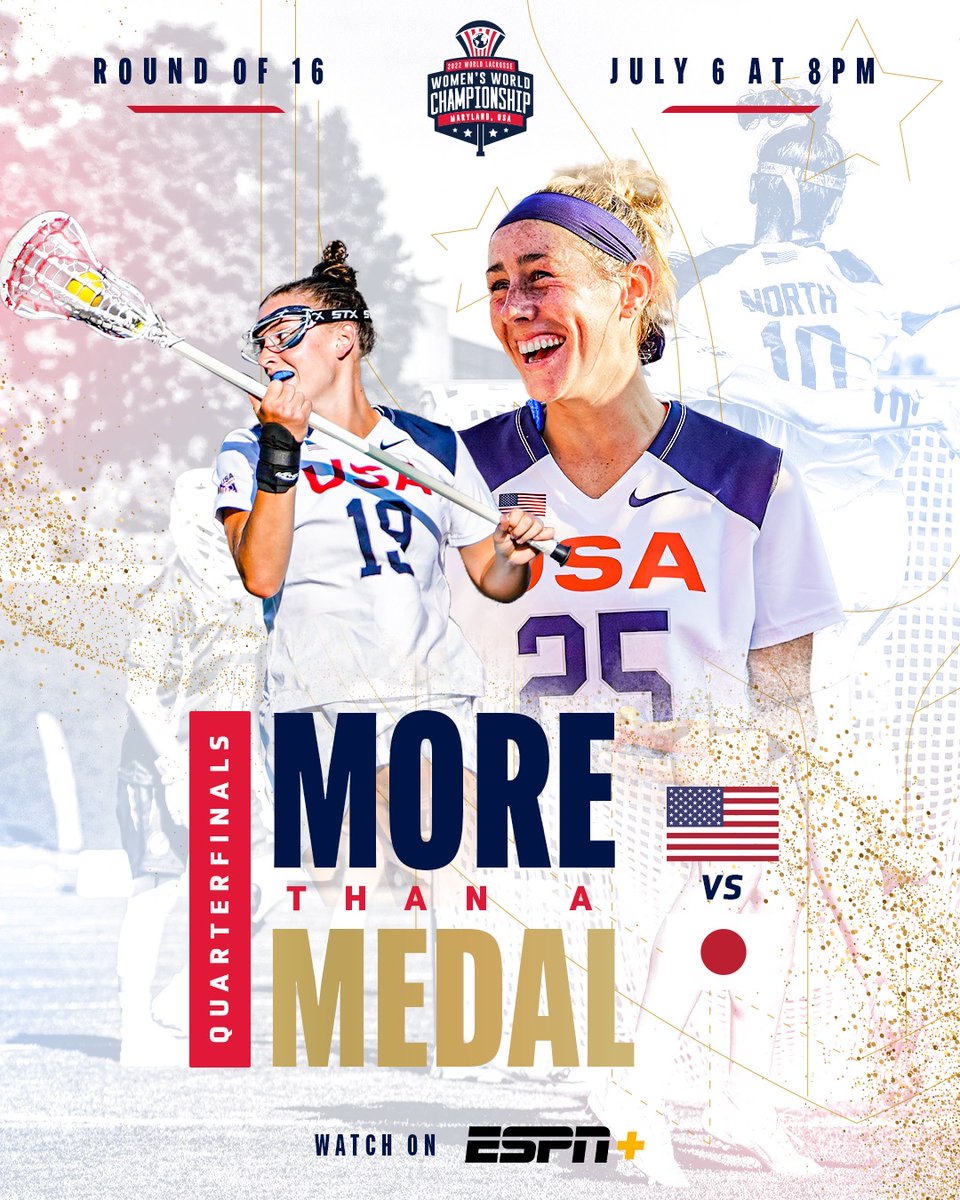 USALWNT's tweet photo. Got plans tonight? Cancel them. Not busy? Now you are. ✅

IT'S QUARTERFINAL TIME. Up next, @JapanLacrosse.

Drop a 😤 if you're tuning in 👇 https://t.co/K0JVYxSsQ1