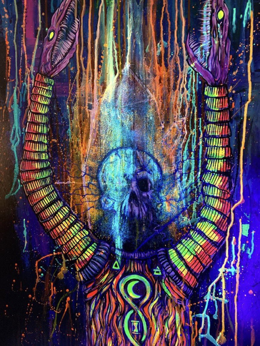 Mutants In July!!! Happy Art day yall, Sara here (@Ducksoups) &amp; we're going to get right to it today.
We're feeling, bright, positive &amp; weirdly spooky. Please welcome this week featured artist AND fellow Mutant,
Ryan Case (@solislumenart).

#BleedingPicasso
1/3