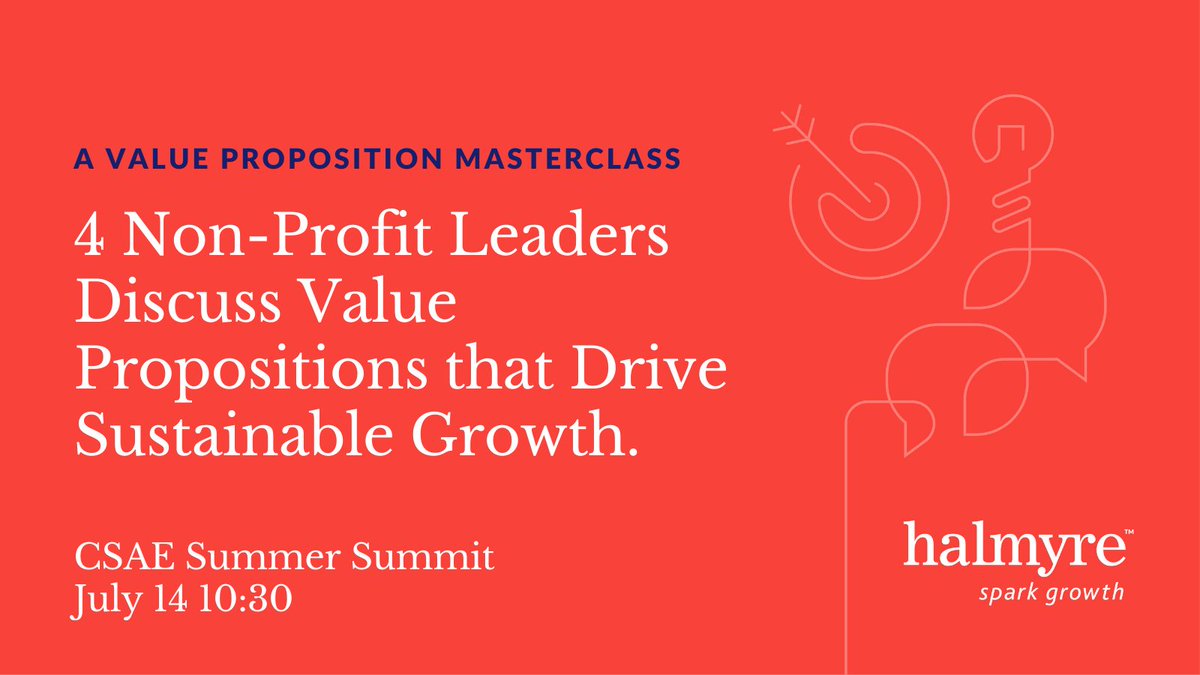 Halmyre | Your marketing strategy partners (@halmyretweets) on Twitter photo <a href="/CSAETrillium/">CSAE Trillium</a> #CSAESummerSummit22 A Value Proposition Masterclass: 4 Non-Profit Leaders Discuss Value Propositions that Drive Sustainable Growth. With @Baijul79 <a href="/JohnMcAlister/">John McAlister</a> <a href="/Ghigliotty/">Stephen Ghigliotty</a> <a href="/ChrisJamesCAE/">Christine James</a> <a href="/C_Saunders/">Christine Saunders</a> <a href="/CSAETrillium/">CSAE Trillium</a> #CSAESummerSummit22 A Value Proposition Masterclass: 4 Non-Profit Leaders Discuss Value Propositions that Drive Sustainable Growth. With @Baijul79 <a href="/JohnMcAlister/">John McAlister</a> <a href="/Ghigliotty/">Stephen Ghigliotty</a> <a href="/ChrisJamesCAE/">Christine James</a> <a href="/C_Saunders/">Christine Saunders</a>