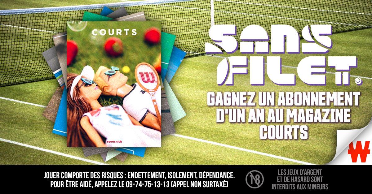 🎁 Gagnez un abonnement d’un an au magazine COURTS !

👉 Pour participer, RT + Follow <a href="/SansFilet/">Sans Filet 🔞</a> puis indiquez votre pseudo Winamax en réponse !

🤞Tirage au sort du gagnant vendredi à 12h.