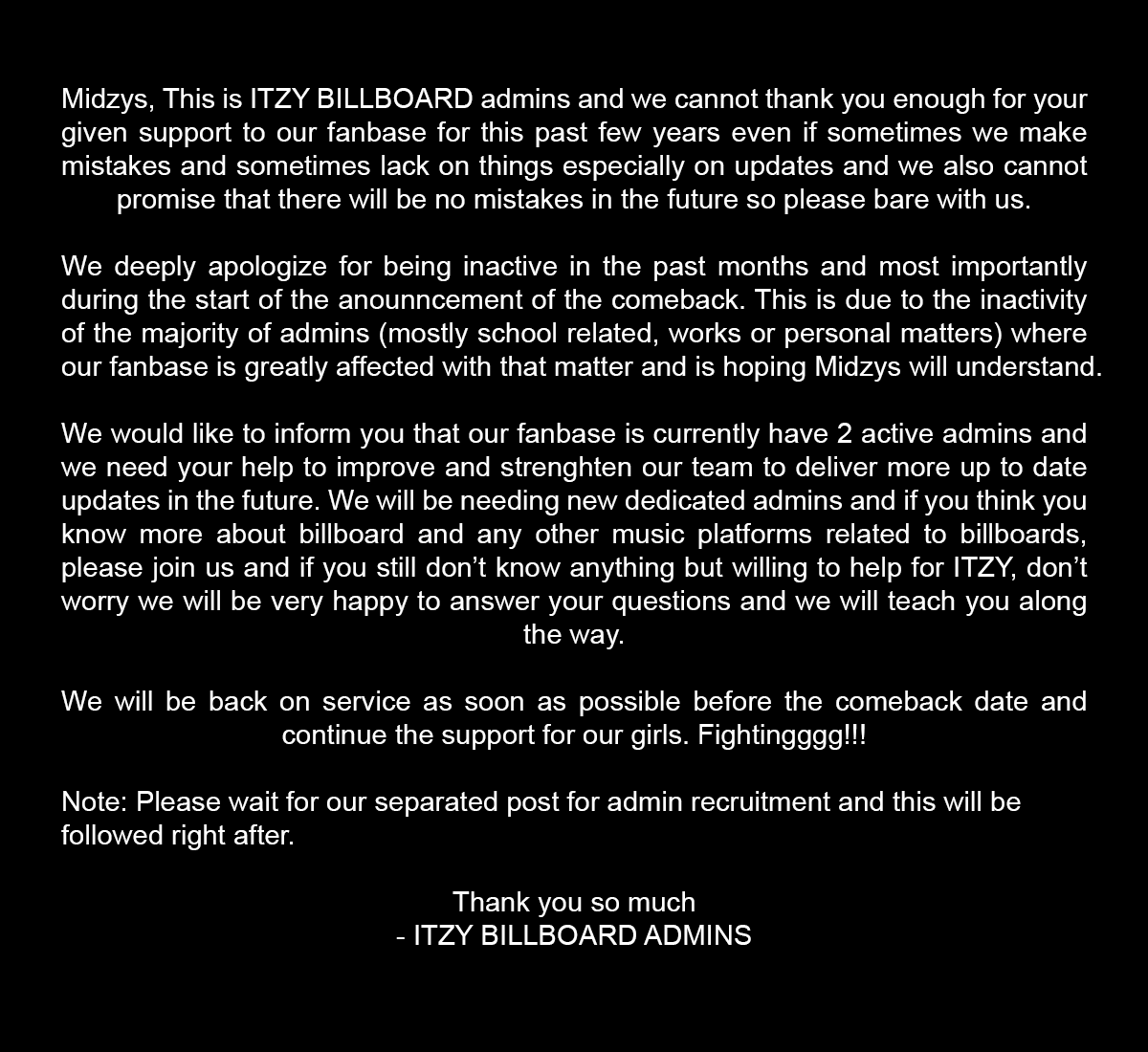 ITZYbillboard_'s tweet photo. MIDZYs, Kindly read 📌 https://t.co/93RgNN3lbp