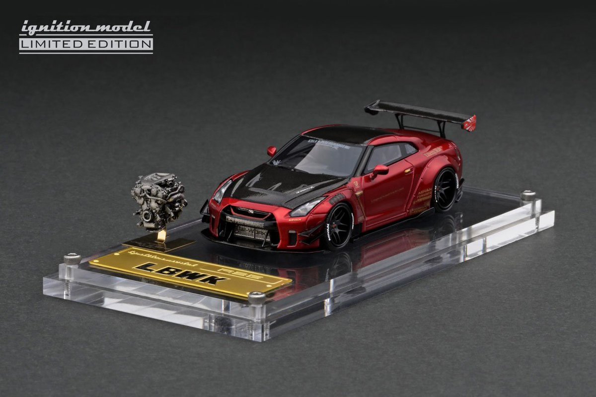 ignition_model's tweet photo. IG online shop special! 
1/64 LB-WORKS Nissan GT-R R35 type 2 Red With Engine
Order open on 22:00PM Monday 11th July (Hong Kong time zone, UTC+8)
https://t.co/AWc7pWZ5Am

#ignitionmodel #イグニッションモデル #164scale #nissan #r35 #skyline #gtr #lbwk #libertywalk #jdm #tuningcar https://t.co/HFhoHlpvwi