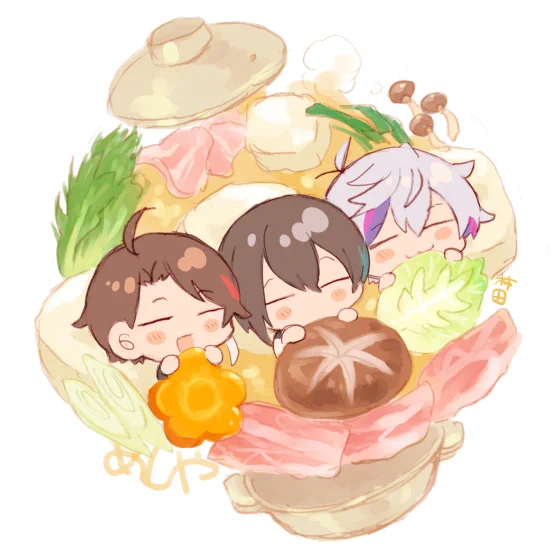 お鍋たべたい #絵スコート #さ絵ぐさ #灰画 