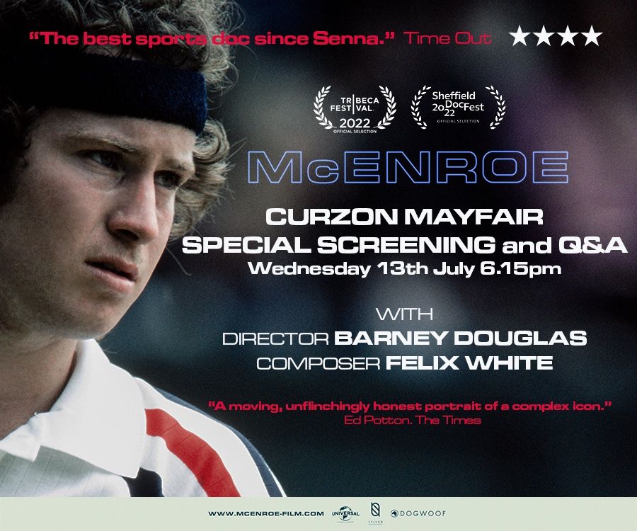 Londoners! Next Wednesday 13th July you can see "The best sports doc since Senna" at <a href="/CurzonMayfair/">Curzon Mayfair</a> AND the extra treat of a post-screening Q&amp;A with @barneydouglas and <a href="/felixwhite/">Felix White</a> 
It's up to you whether you yell at them to "ANSWER THE QUESTION JERK!" 
curzon.com/ticketing/seat… 🎾
