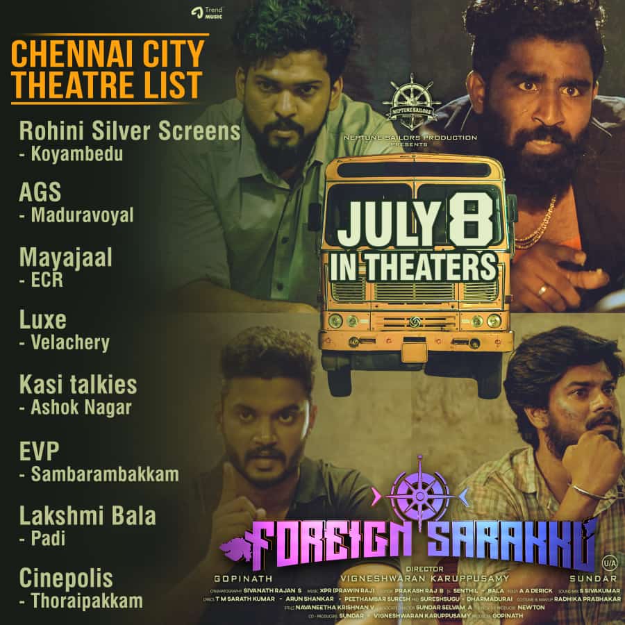 neptune_sailors's tweet photo. #foreignsarakku
#strictlyintheatres
#July08
#ticketbookingstarts

@neptune_sailors @Vignesh47989332 @gopinathmariner @ProDharmadurai @Trendloud @5Sundar5 https://t.co/KR5UCcXZPs