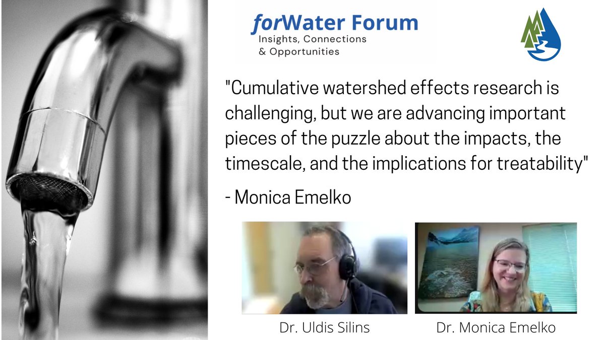 forWaterNetwork's tweet photo. Thank you to Dr. Monica Emelko and Dr. Uldis Silins for hosting the #forWater forum! 

 #forWaterNetwork is proud to highlight 4+ years of transdisciplinary synergies and collaborations for source water protection and treatment technology research.
@UWaterloo @UAlberta https://t.co/kBsRbbgTEf