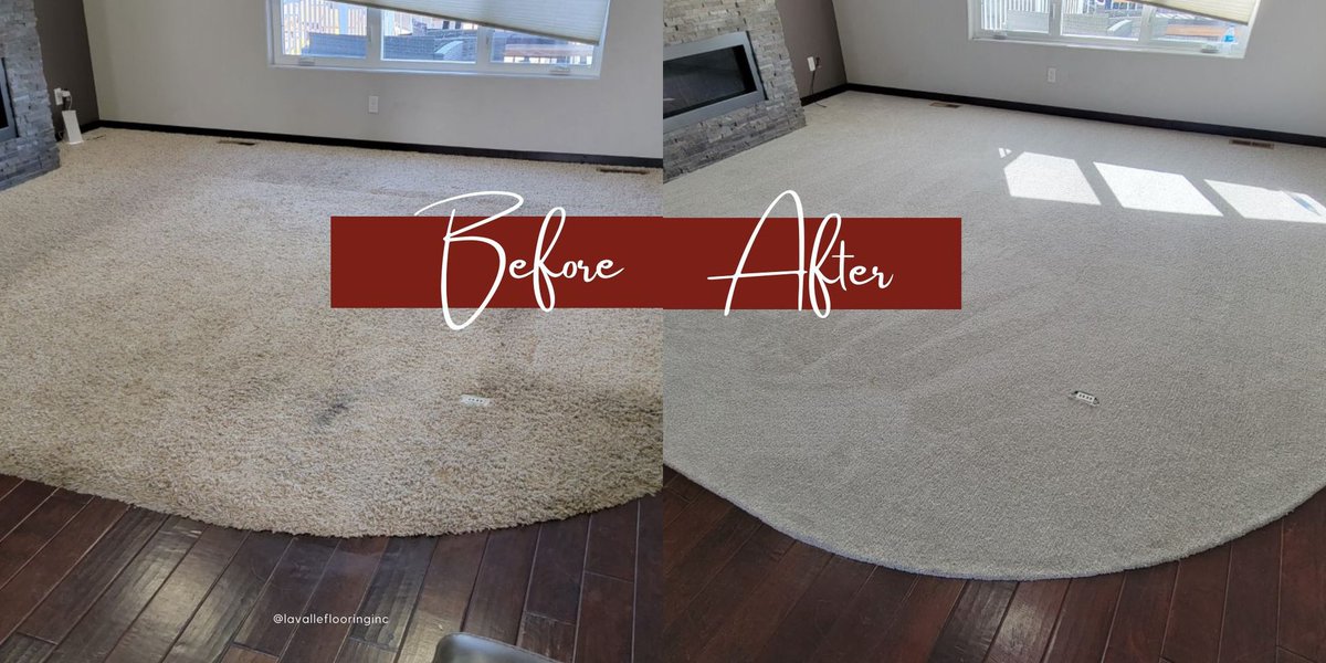 New carpeting can make a house look and feel new! We replaced our client's original carpet with new Luxmax Fairview carpet. Those curves are always fun to work around! #newcarpet #newflooring #lavalleflooring #jamestownnd