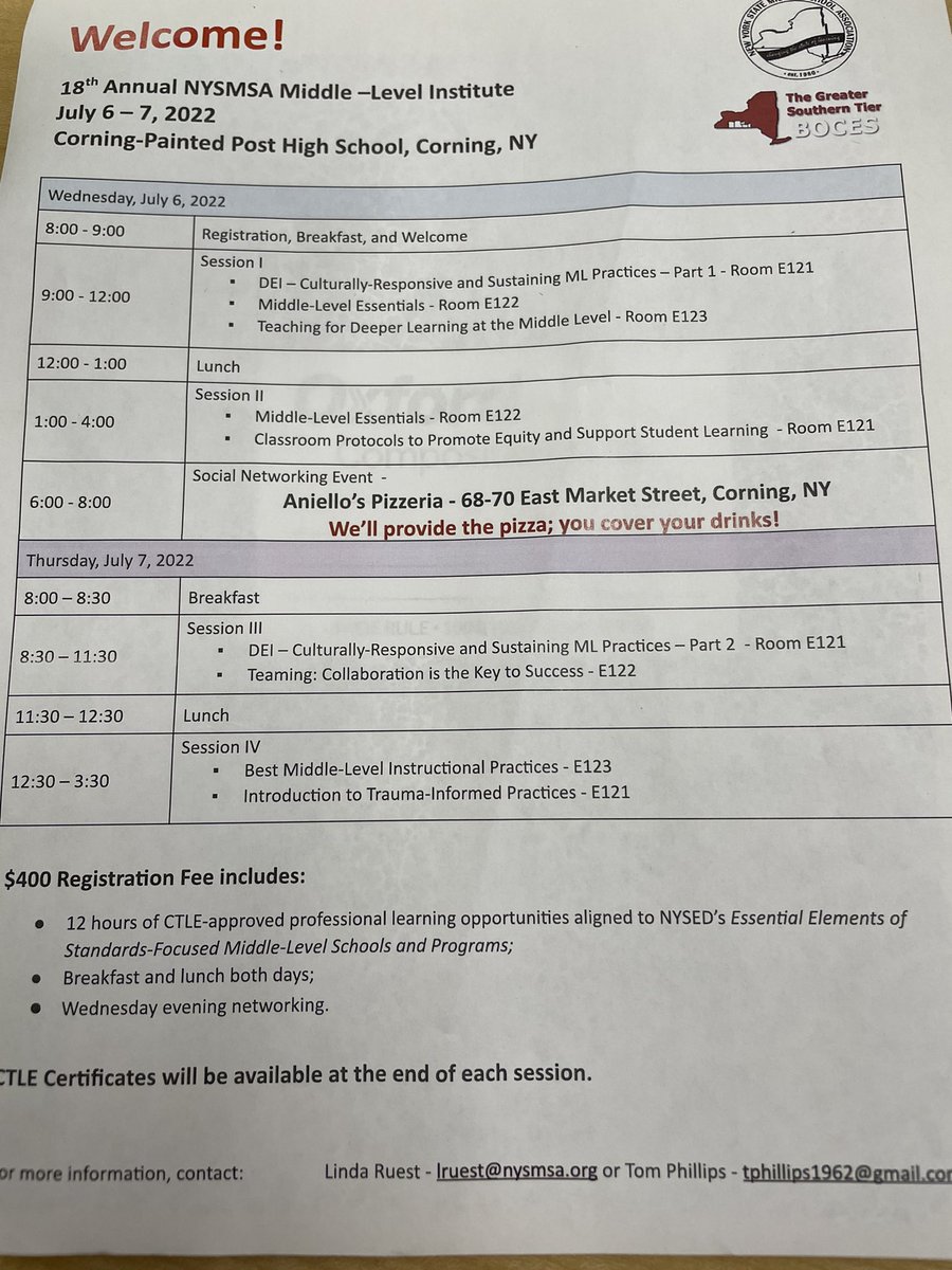 NYSMiddleSchoolAssoc (@nysmsa) on Twitter photo Summer Institute has begun! Tweet your highlights from today! Use #MLSummerInst <a href="/NYSMSA/">NYSMiddleSchoolAssoc</a> <a href="/DavidVroman2/">David Vroman</a> <a href="/lindaruest/">Linda Ruest</a> <a href="/SteveParkerZ/">SteveParkerZielinski</a> <a href="/TomPhillipsWG/">thomas phillips</a> <a href="/RalstonK/">Katie Ralston, Ed.D</a> Summer Institute has begun! Tweet your highlights from today! Use #MLSummerInst <a href="/NYSMSA/">NYSMiddleSchoolAssoc</a> <a href="/DavidVroman2/">David Vroman</a> <a href="/lindaruest/">Linda Ruest</a> <a href="/SteveParkerZ/">SteveParkerZielinski</a> <a href="/TomPhillipsWG/">thomas phillips</a> <a href="/RalstonK/">Katie Ralston, Ed.D</a>