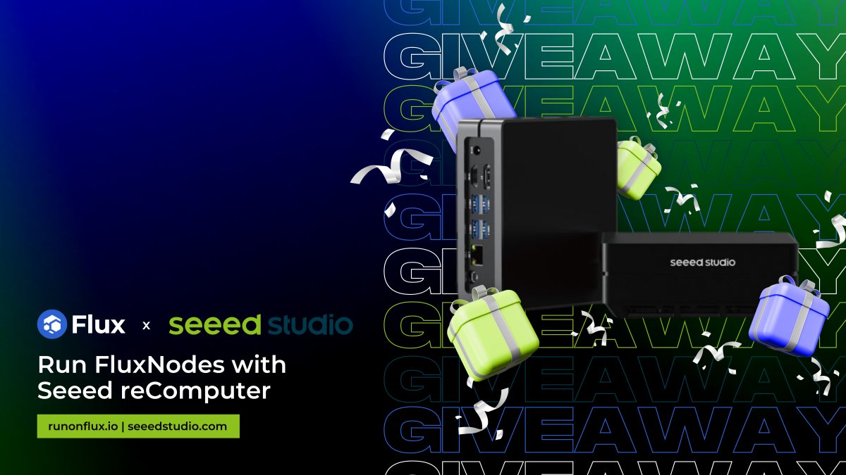 RunOnFlux's tweet image. 🚨 Hardware #GIVEAWAY 🚨

Amazing opportunity to win one #Seeed reComputer J1020 for home-hosted CUMULUS #Fluxnode!!

🎁 seeedstudio.com/reComputer-Jet…

How to participate:
1. Follow @seeedstudio &amp;amp; @RunOnFlux
2. ❤️ + RT
3. Tag 3 people 

Ends: July 23, 12PM EST

#web3 #IoT #hardware