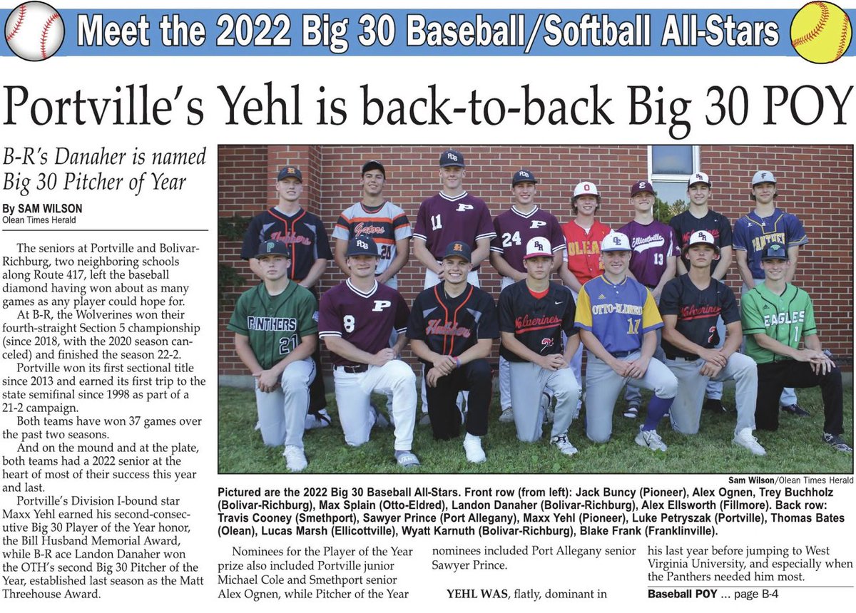 Proud of our <a href="/OleanTHsports/">Times Herald Sports</a> Big 30 All-Stars. Great players, better guys!