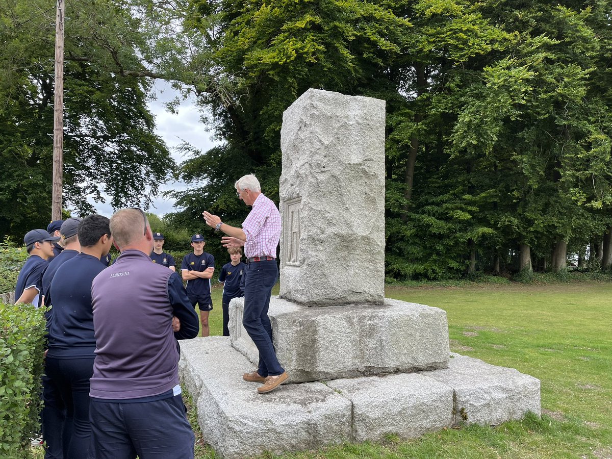 WinCollCricket's tweet photo. We’re at the Home of Cricket, Broadhalfpenny Down, today for a friendly 35 over game as part of their 250 year anniversary.
Many thanks to Michael for sharing the history of the ground with us ahead of us taking the field. @cradleofcricket @WinColl https://t.co/GG1HVCsXWw
