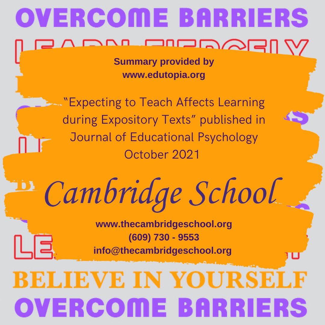 CSKnights's tweet image. According to a 2021 study, Ss that prepared to teach a topic they were trying to learn, outperformed their counterparts on recall and inferencing, even if they never actually never taught the lesson. #dyslexicthinking @edutopia #learningdifferences #dyslexia #adhd