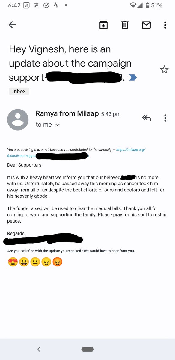 vikynandha's tweet photo. @milaapdotorg It's so out of place to ask if I'm "satisfied" with such a sad update. Please make it neutral or remove it. https://t.co/hSPoDkjzgI
