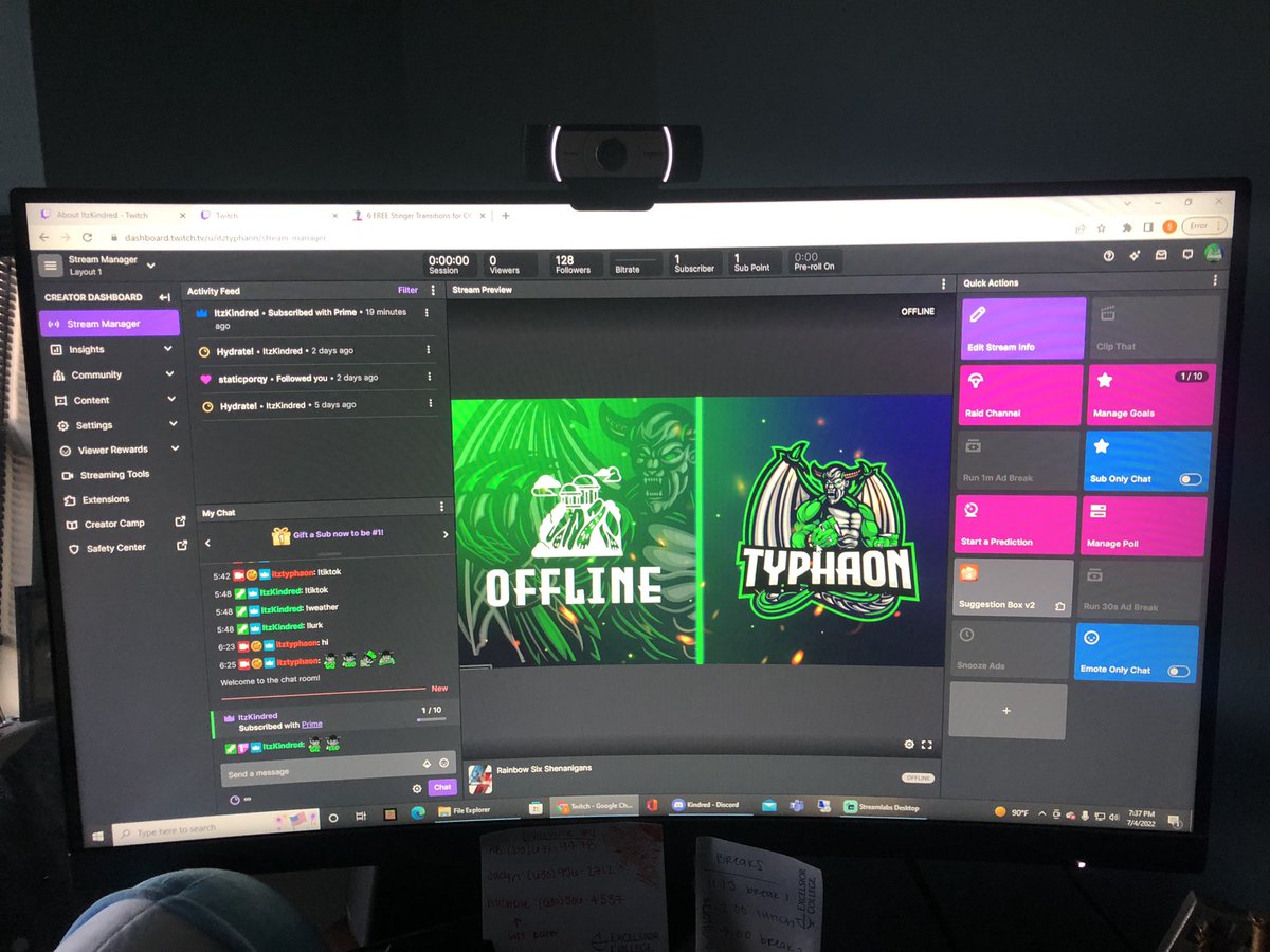 itztyphaon's tweet image. Stream revamped and running again!!