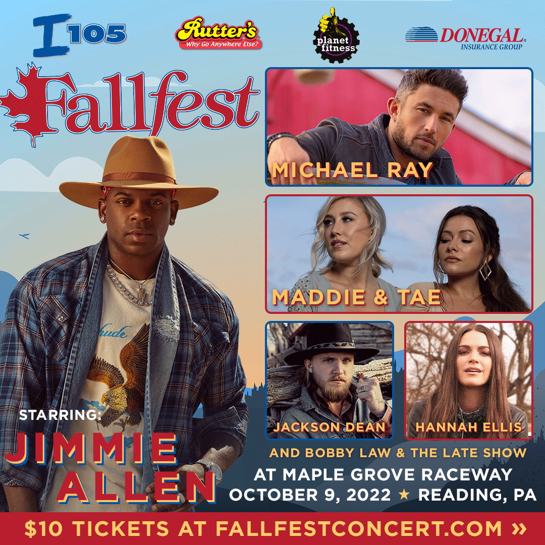 Going to be a great I-105 FALLFEST on October 9th.  Tickets are on sale now at FallfestConcert.com. 
<a href="/JimmieAllen/">围杭之上北重庆京门外の海边苏州惠广春长</a> 
<a href="/Michaelraymusic/">Michael Ray</a> 
<a href="/MaddieandTae/">Maddie & Tae</a> 
<a href="/TheJacksonDean/">JacksonDean</a> 
<a href="/hannahgreyellis/">Hannah Ellis</a>