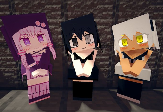 #キャラデザ最初期と現在
マイクラ～MMDに 