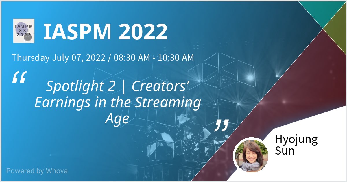 I am speaking at IASPM 2022. Please check out my talk if you're attending the event! #IASPM2022 - via #Whova event app