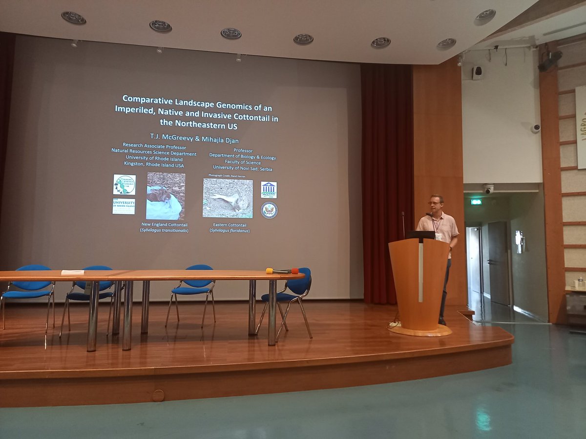 mihajladjan's tweet photo. Dr. T.J. McGreevy reporting on lanscape genomics of New England cottontail and Estern cottontail at #WLC6 Grateful for the opportunity to work on this project #Fulbright https://t.co/Trz73vgw8v