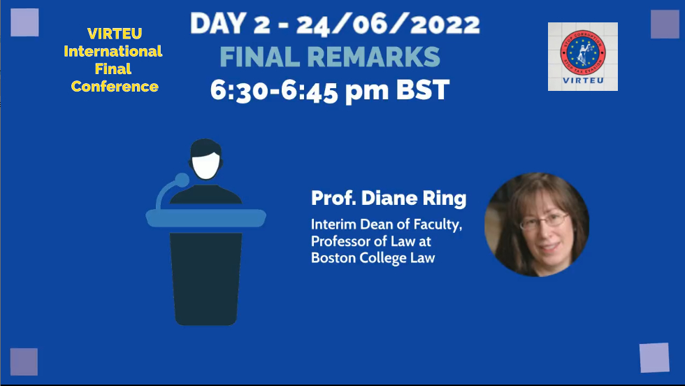Delighted to announce the publication of the Final Remarks of the second day of the International Conference of the <a href="/VIRTEU_research/">VIRTEU</a> project funded by <a href="/EUAntiFraud/">European Anti-Fraud Office (OLAF)</a> offered by Prof. Diane Ring <a href="/BostonCollege/">Boston College</a>, <a href="/BCLAW/">Boston College Law</a>

corporatecrime.co.uk/virteu-final-c…

#corruption #tax #fraud #taxevasion