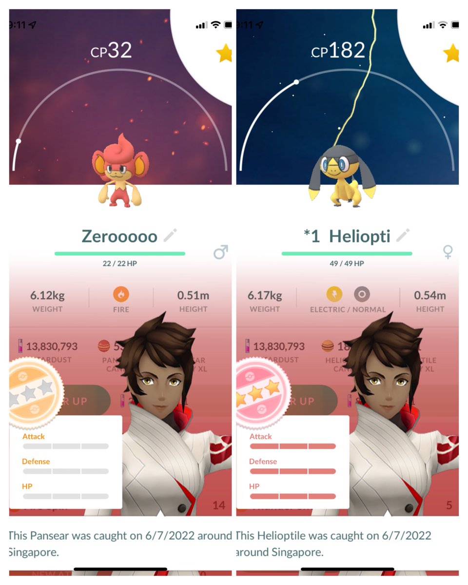 Ez2bmeItsnot's tweet photo. From zero to hero 💪 วันนี้มีสองตัวที่นำมาอวดเพื่อนๆหายากทั้งคู่เลย เย้ๆ #PokemonGO #zeroiv #100iv #superrear #ilovepokemon https://t.co/4wSTegPTm0