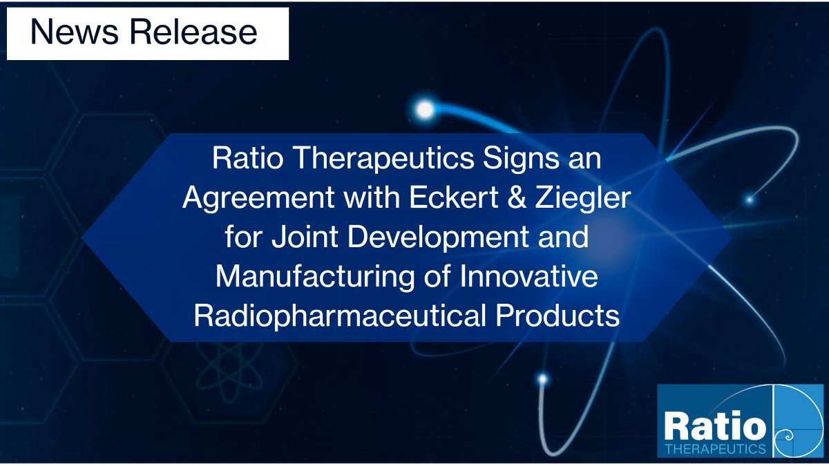 Ratio_Tx's tweet photo. Today, Ratio announces an agreement with @BEBIG_Group for the joint development and manufacturing of #radiopharmaceutical products based on the isotopes #Lu177 and #Ac225. This partnership will support our current clinical programs for #cancer.
Read more: https://t.co/QApBCD940k https://t.co/B7bOL23LIL
