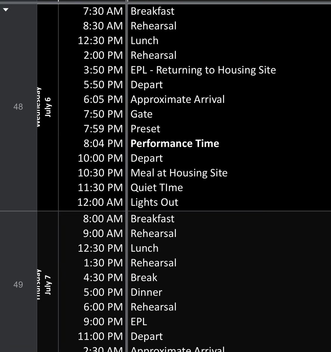 And here’s the Blue Stars schedule at Southview: