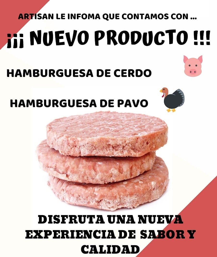 artisan_wurst's tweet photo. ARTIWUR les informa que ya contamos con un nuevo producto!!!!

HAMBURGUESA DE CERDO 

HAMBURGUESA DE PAVO

Ideales que una parillada de fin de semana!!!
Atrévete a probar y disfrutar de una nueva experiencia de sabor.
Este y más productos podrás encontrar en nuestra tienda. https://t.co/vFAIvBdNww