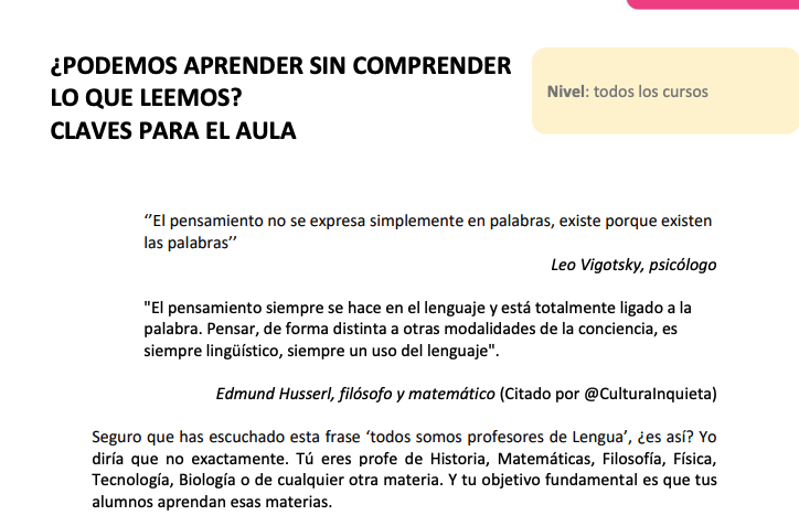 pilarpes's tweet photo. Os comparto este #artículo '¿Podemos aprender sin comprender? Claves para el aula'
#ComprensiónLectora #Inclusión
Aquí lo puedes #leer: https://t.co/4PKKgL0KBg
#deprofeaprofe https://t.co/odluN48KQ7