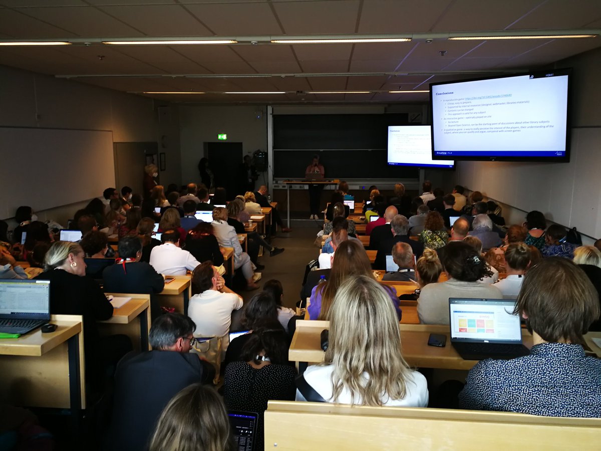 Full house at the session on "Libraries in the research landscape" &amp; very inspiring talk on #OpenScienceBingo <a href="/BU_DAUPHINE/">BU de l'Université Paris Dauphine – PSL</a> #LIBER2022