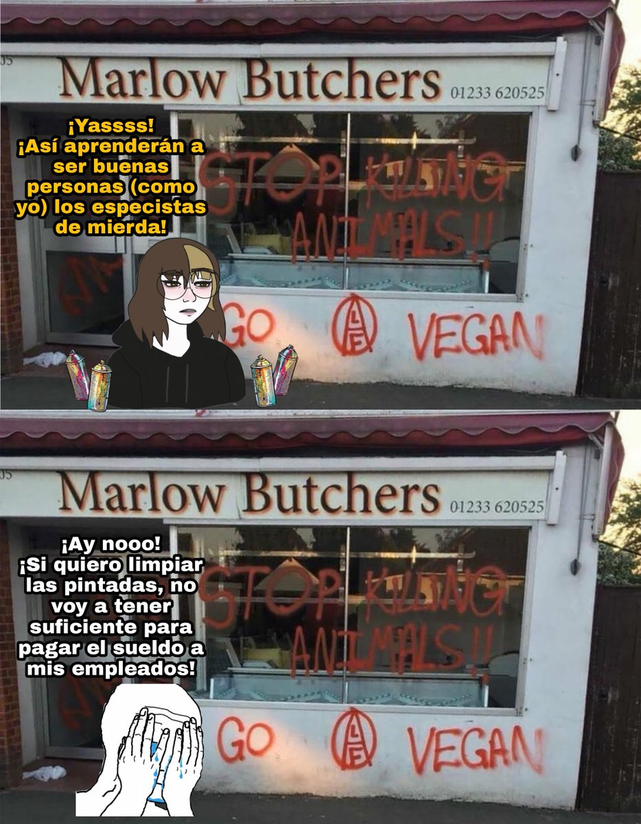 Ds_OutOfContext's tweet image. Los veganos radicales tienen un concepto de ser buena persona un tanto curioso 🤔