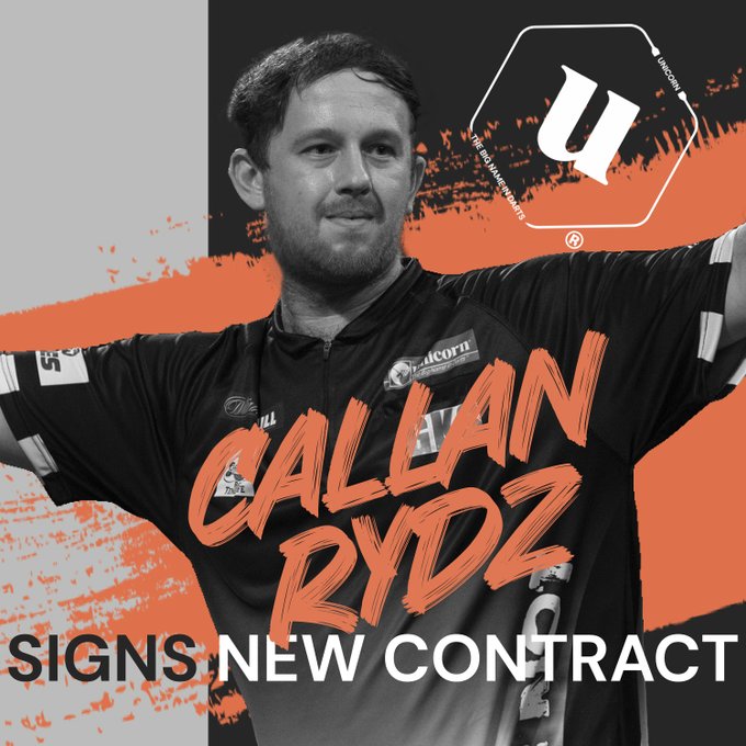 Callan Rydz has signed a new contract with Unicorn Darts