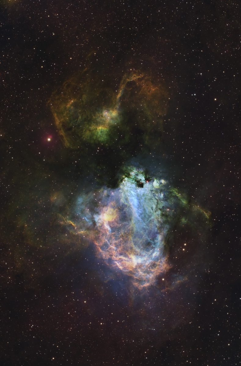 blastrophoto's tweet photo. Captured from my backyard in Woodbridge, VA with an Explore Scientific ED127. 

The #Omega #Nebula, also known as the #Swan Nebula, is an H II region in the constellation #Sagittarius. The Omega Nebula is 5,000-6,000 #lightyears from Earth and it spans some 15 LY in diameter. https://t.co/pjfCZUN0Kg