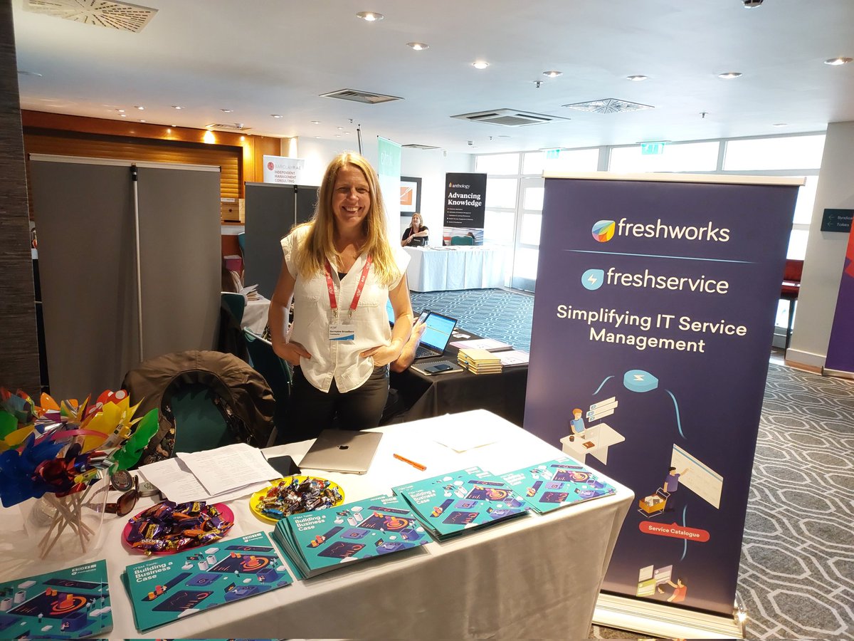 UCISA's tweet photo. You can visit Germaine Broadbent from @FreshworksInc at their exhibition stand and continue the conversation on the @freshserviceapp in the breaks!

Many thanks to Freshworks, SSG22's primary sponsor, for supporting the conference.

 #ussc22 #freshworks #servicedesk #UCISA https://t.co/oLGpi6OHhI