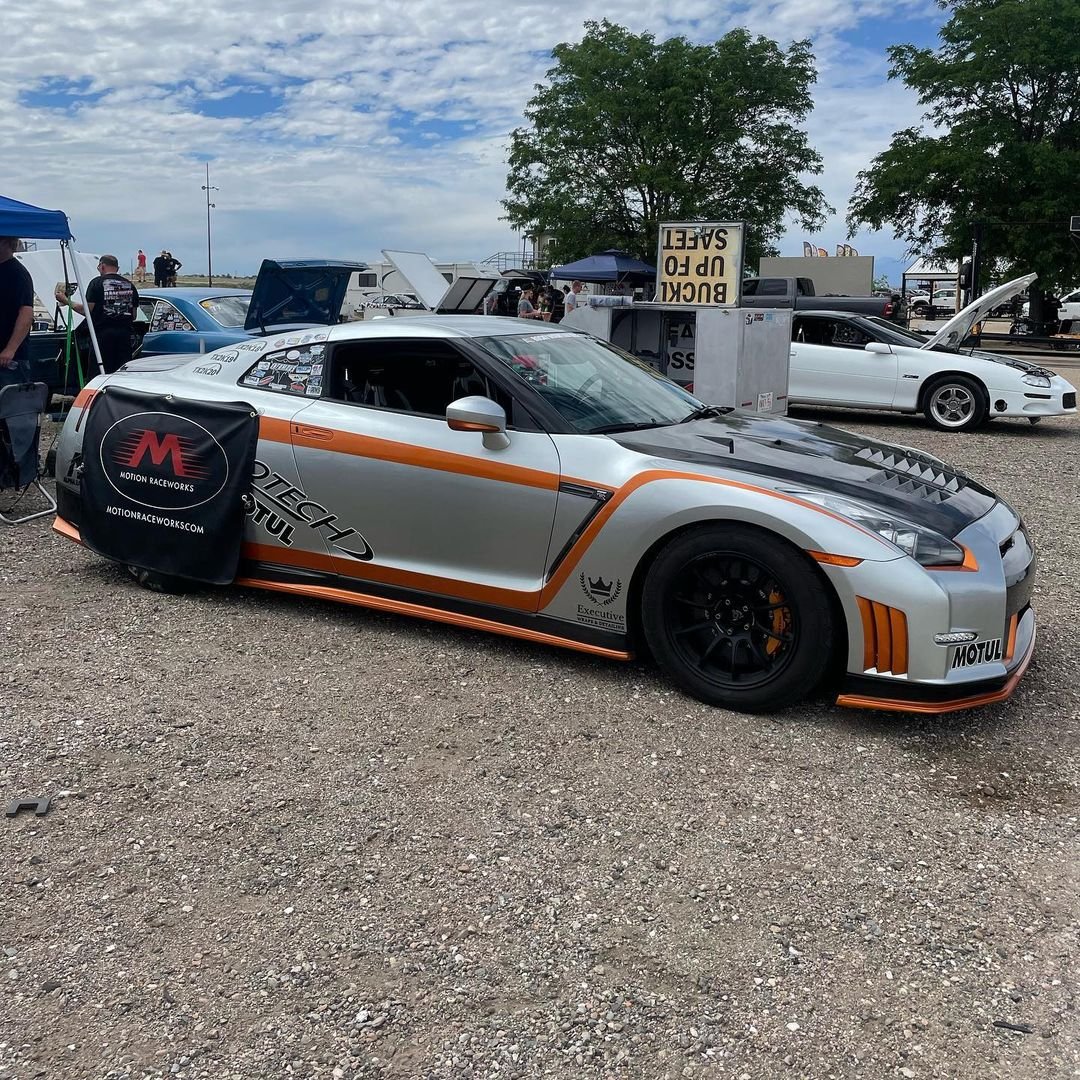 motionraceworks's tweet photo. As much as we love our domestic customers we also have to show some love to our awesome imports customers! Trevor Branden’s rowdy 8 second GTR showed us some love on raceweek with his Motion tire cover! #motionraceworks https://t.co/lmY0MS1zdR
