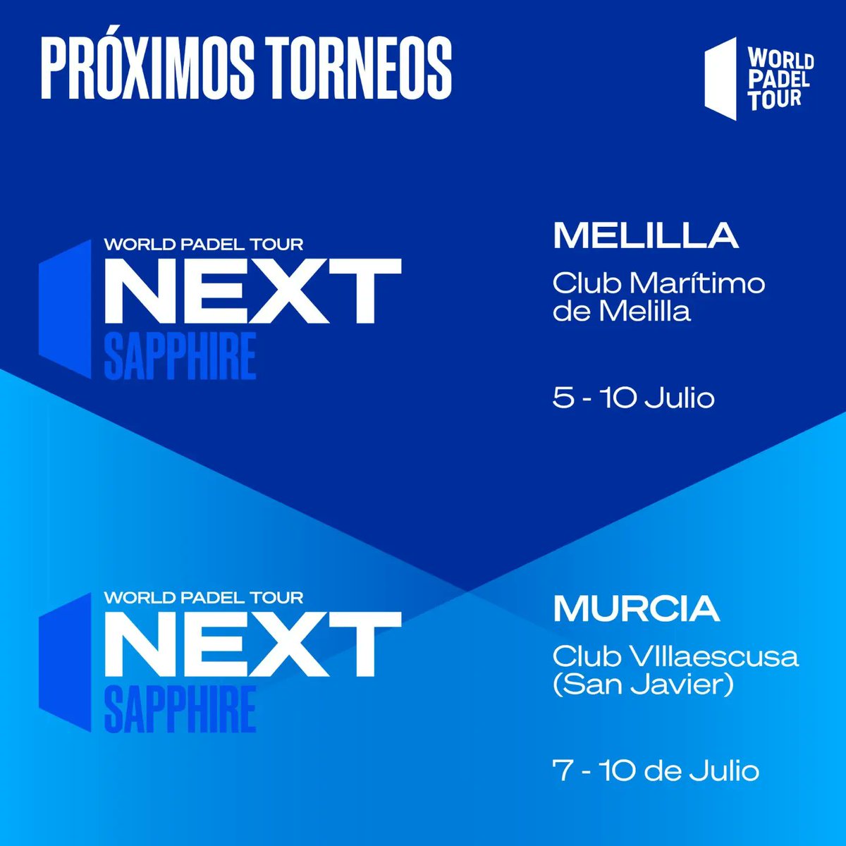 📢¡PUBLICADOS LOS CUADROS📊 Y HORARIOS⏰️de la💥¡Primera cita del Circuito en <a href="/Villaescusaclub/">Villaescusa Sport</a> #WPTNextSapphire💙 
📅 7-8-9 y 10 JULIO 2022
📝 Puedes verlos🧐 pinchando en este enlace: 👇
padelfederacion.es/Paginas/Murcia…
Juez Árbitro Principal 👨‍⚖️: Álvaro Castejón 657113691
#SomosFPRM