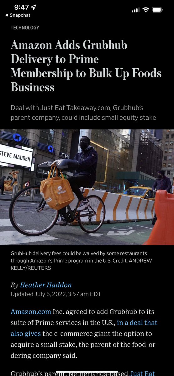 HayleyMeisel's tweet photo. @amazon @Grubhub this is a partnership I can’t complain about https://t.co/8TQhazpqDS