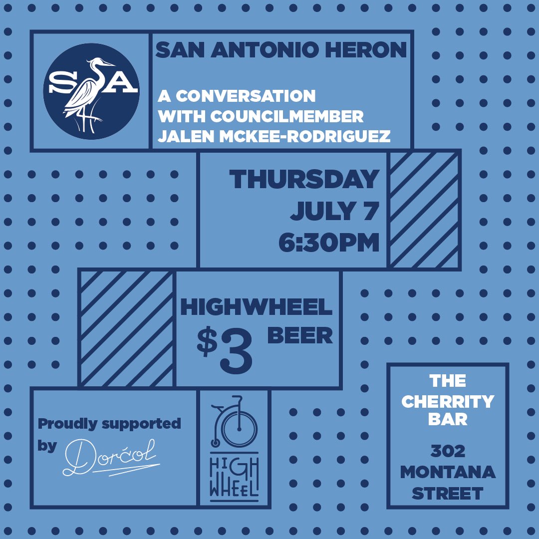 Join <a href="/sanantonioheron/">San Antonio Heron</a> Publisher <a href="/rbolivo/">Ben Olivo</a> for A Conversation with <a href="/COSAGOV/">City of San Antonio</a> Councilmember Jalen McKee-Rodriguez tomorrow 6:30 PM!