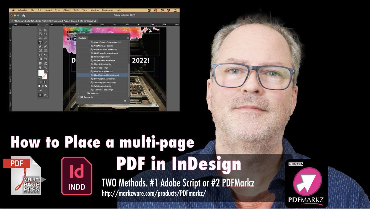 Markzware's tweet image. How to Place a Multi Page PDF in InDesign:
youtube.com/watch?v=fRPcnT…

--- #InDesign #pagelayout #graphicdesign ---