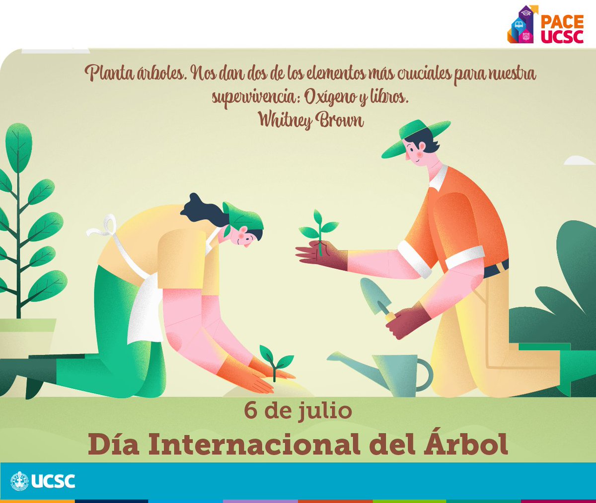 paceucsc's tweet image. Con el objetivo de concientizar a la población y conseguir frenar la gran tala de árboles que día a día sufre el planeta. 

PACE te invita a cuidar los árboles, pues tal como dijo Martin Luther King “Si supiera que el mundo se acaba mañana, yo, hoy todavía, plantaría un árbol”