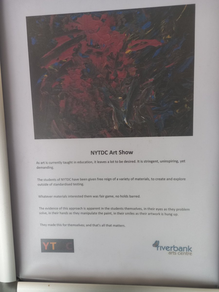 NewbridgeYtdc's tweet photo. Congratulations,  great works exhibited @riverbankarts https://t.co/3siieeU5c9
