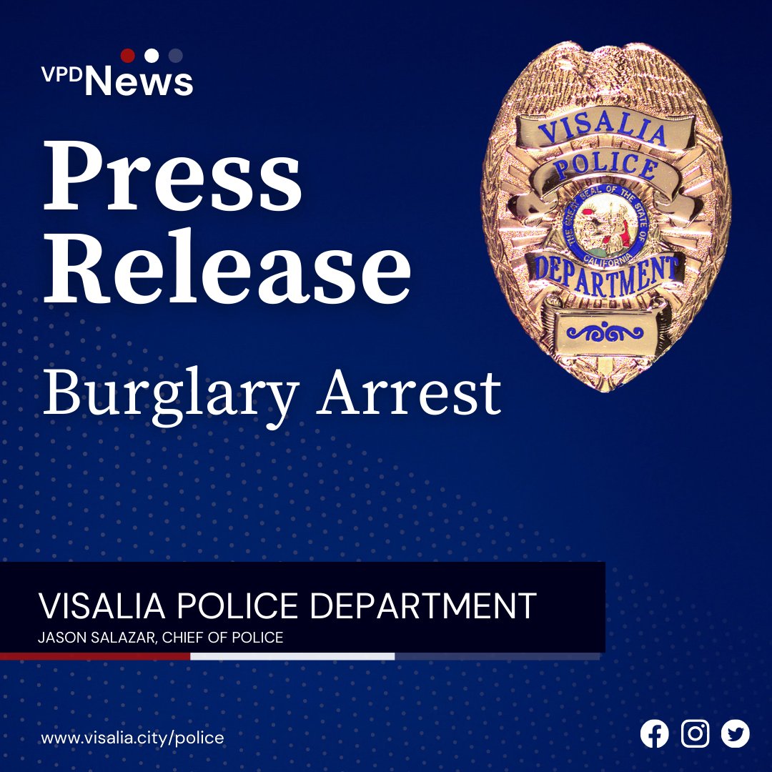 On 7-6-22 at 0030 hrs. officers were dispatched to the 800 blk. of S. Watson for a report of a burglary in progress.  Officers were successful in getting the suspect to surrender.  Nathaniel Miranda, 26, was booked for suspicion of residential burglary. facebook.com/photo/?fbid=40…